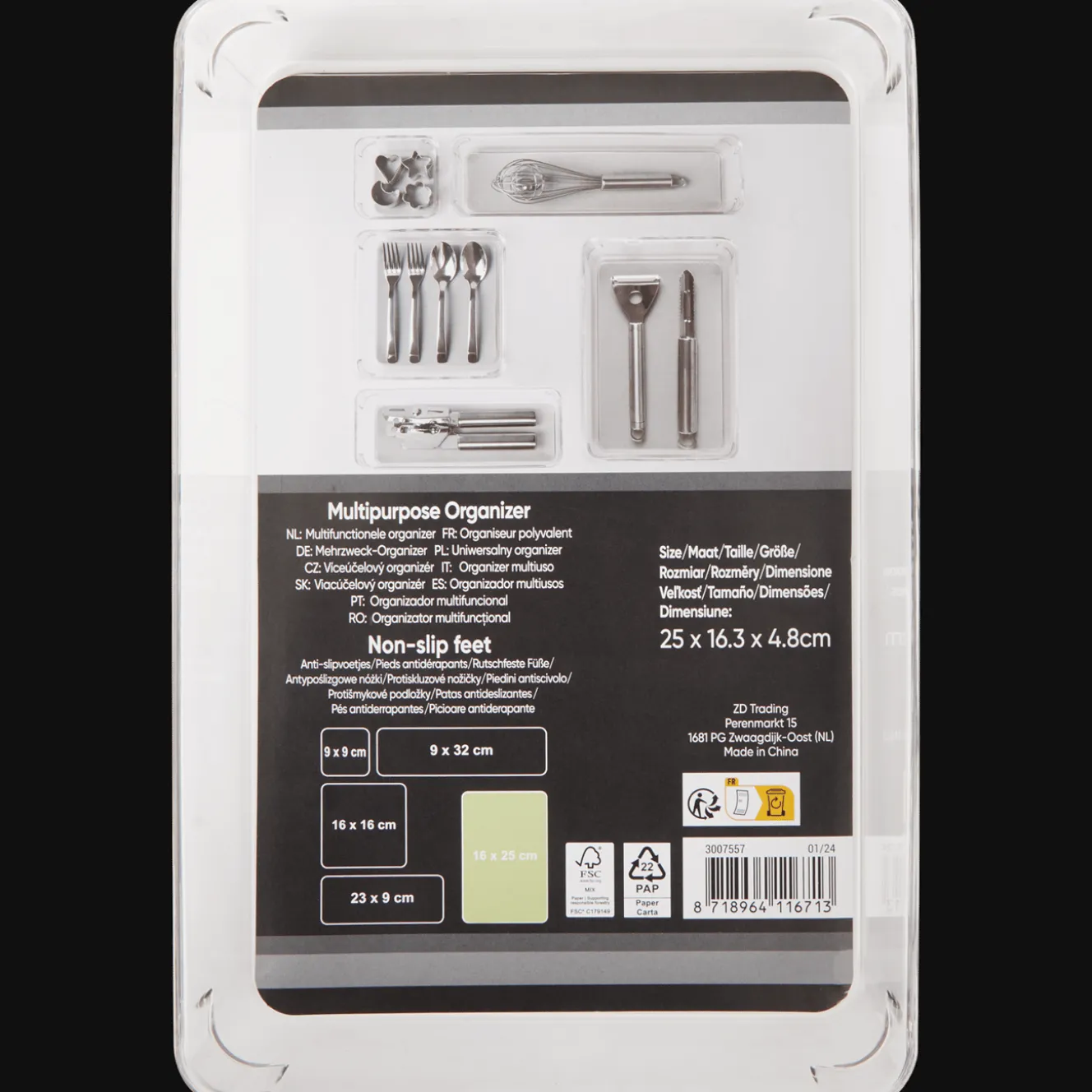 Anti-slip organizer