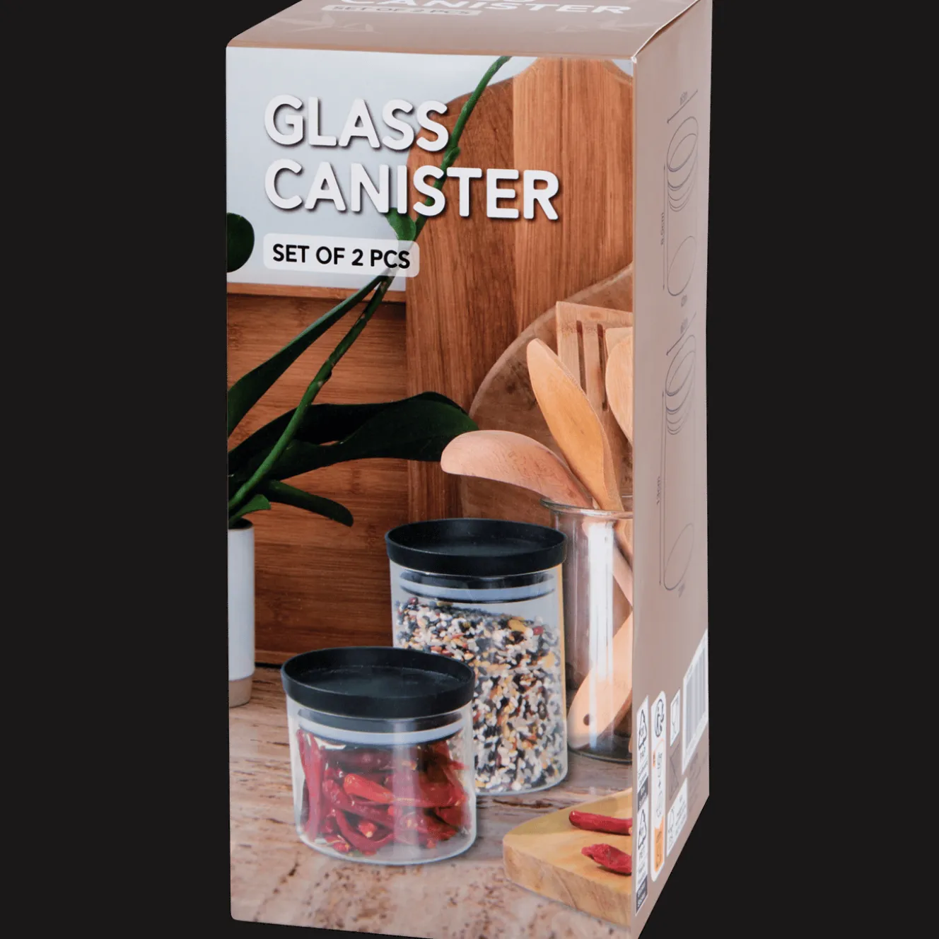 Glazen voorraadpottenset