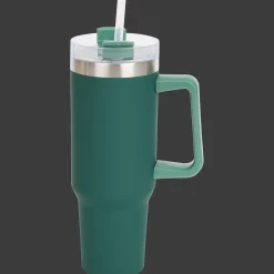 Grote thermosbeker met rietje