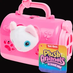 Pluchen dier in draagkoffer