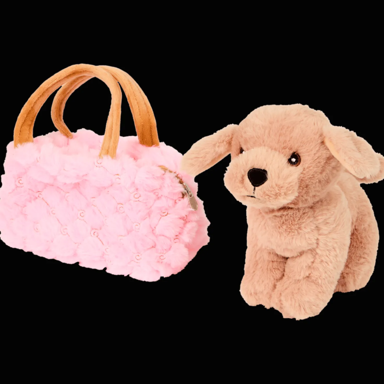 Pluchen hond in handtas