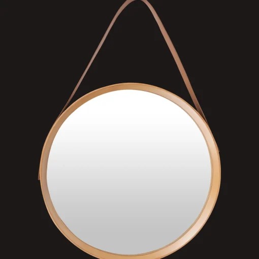 Studio Home spiegel met lederlook hengsel