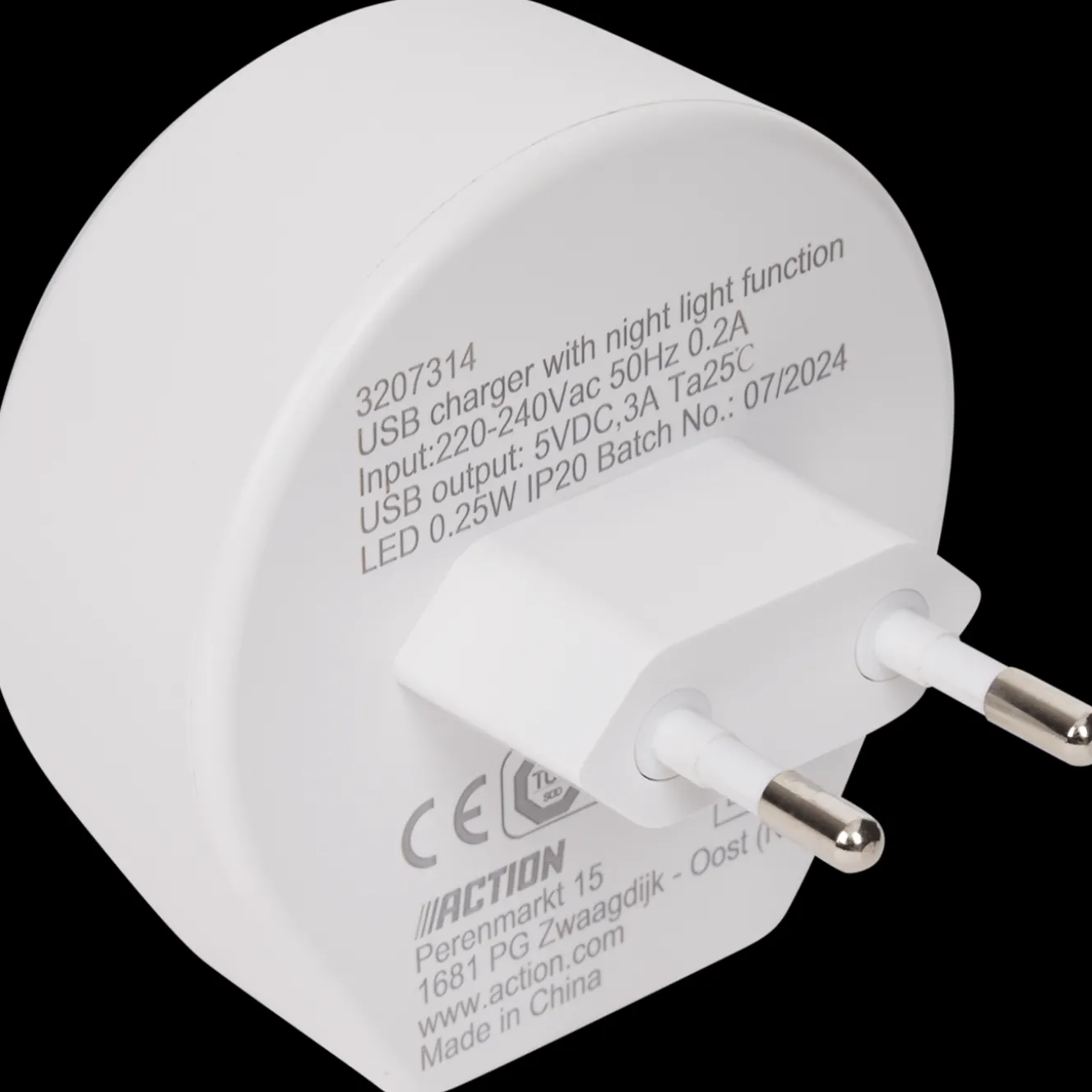 USB-C-lader met nachtlampje