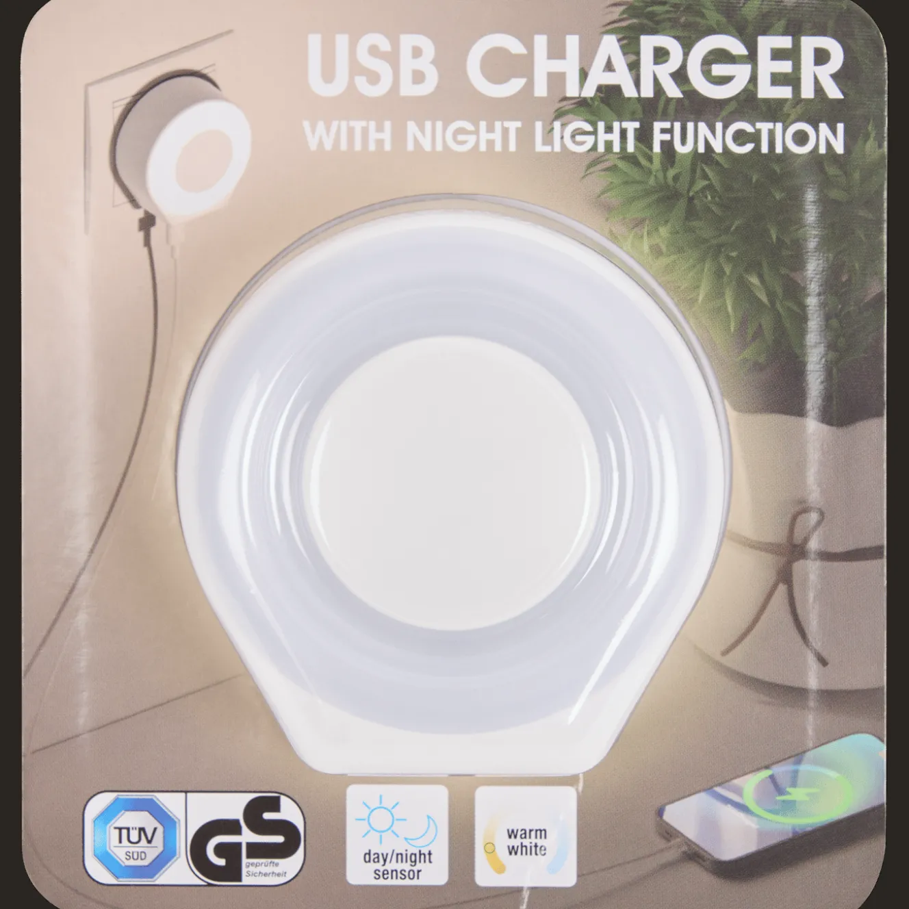 USB-C-lader met nachtlampje